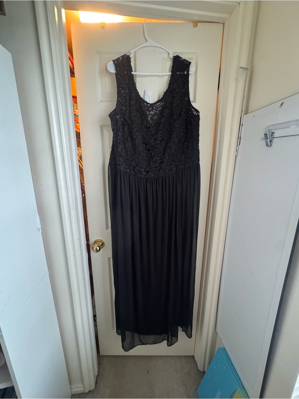 David’s Bridal Black Lace Top Formal Dress